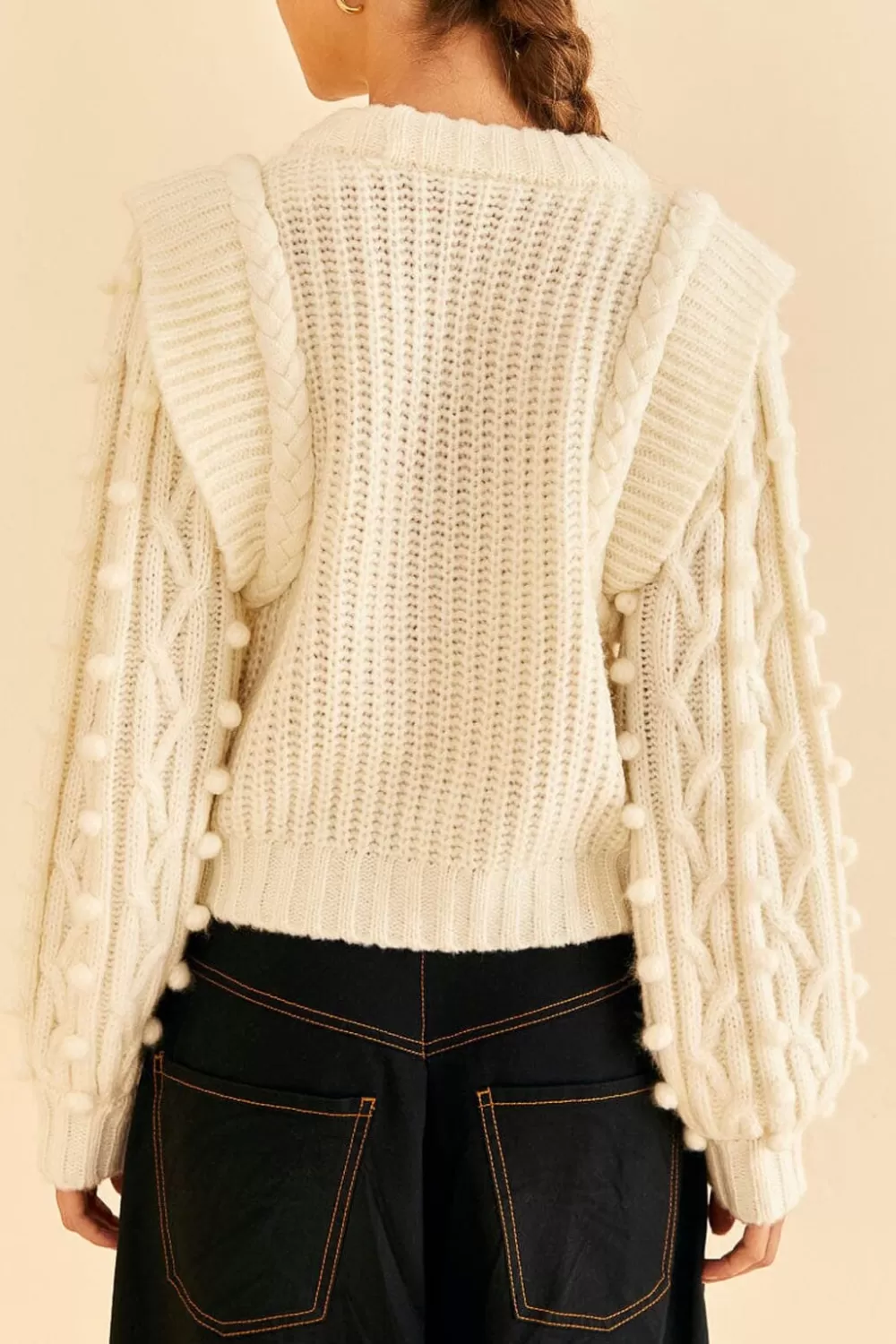 Off-White Braided Sweater | FARM Rio Cheap