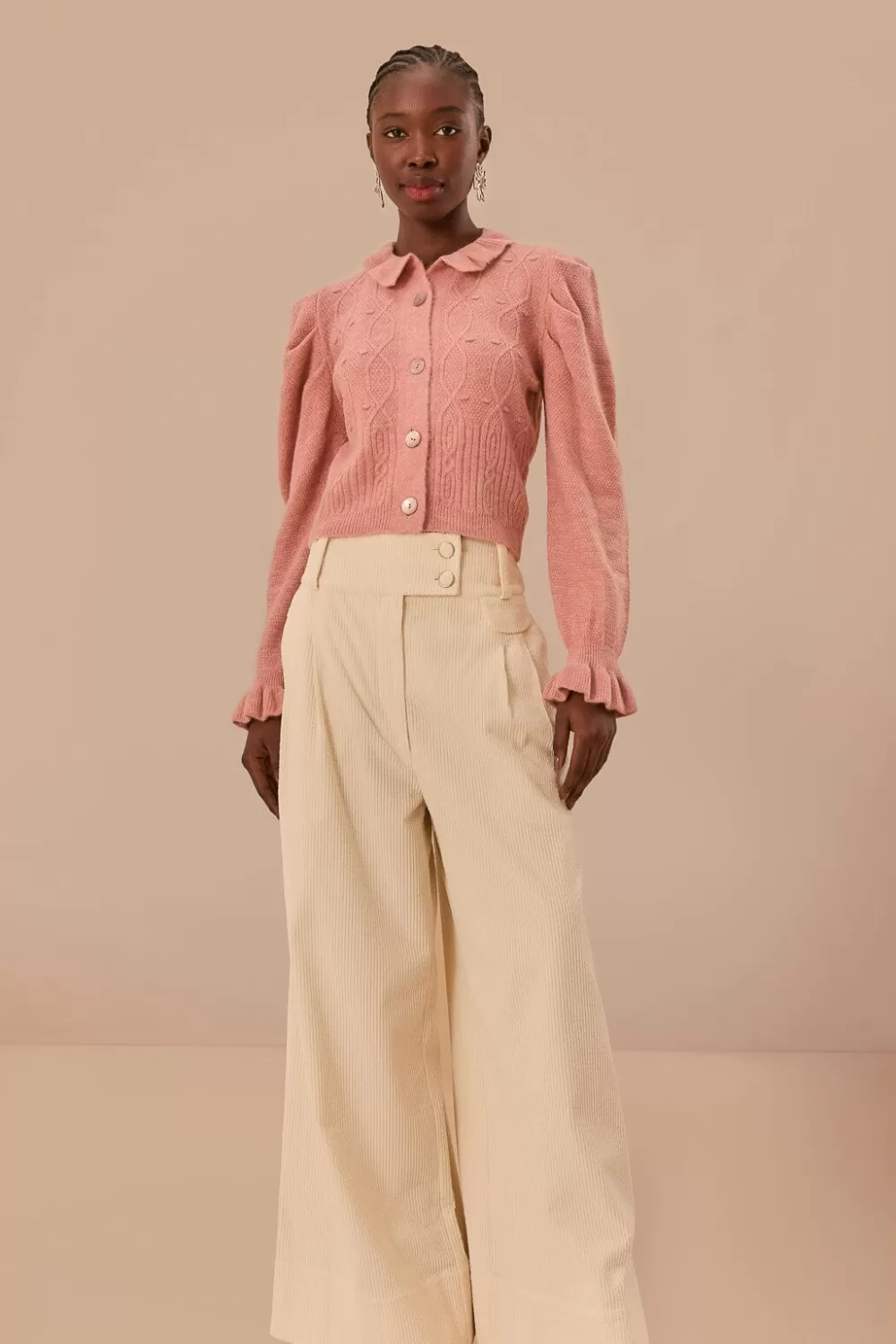 Off-White Double Waistband Pants | FARM Rio Outlet