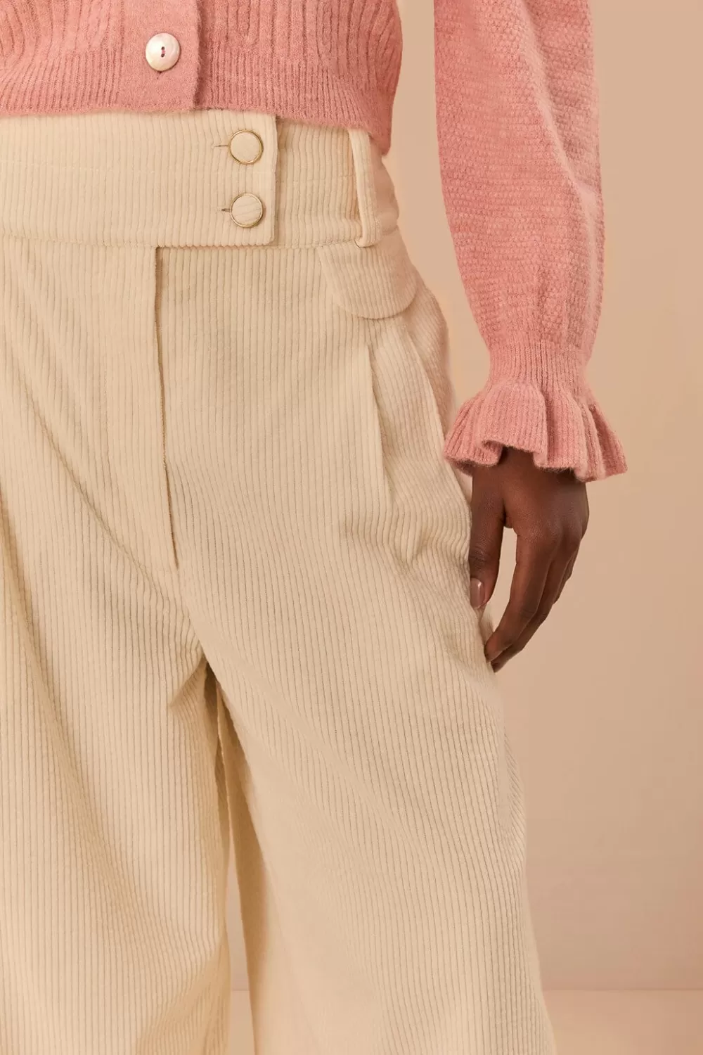 Off-White Double Waistband Pants | FARM Rio Outlet