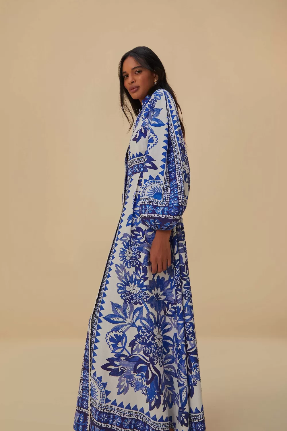 Off-White Flora Tapestry Lenzing™ Ecovero™ Euroflax™ Maxi Dress | FARM Rio Outlet