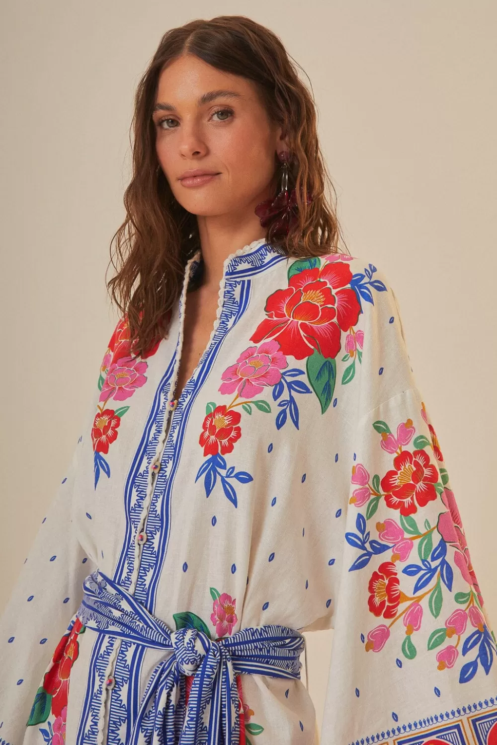 Off-White Flowers Beach Midi Dress | FARM Rio Discount