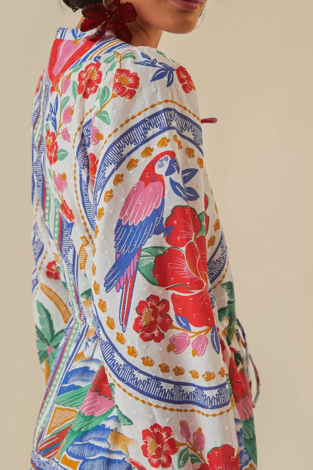 Off-White Flowers Beach Mini Dress | FARM Rio Outlet