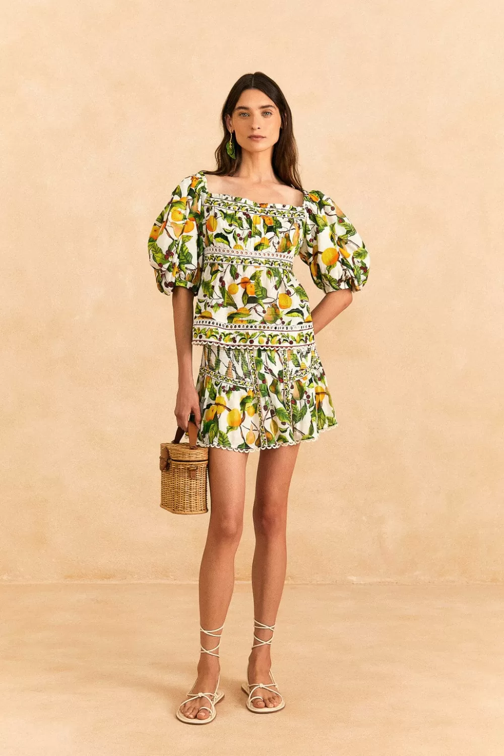 Off-White Fruit Orchard Blouse | FARM Rio Shop