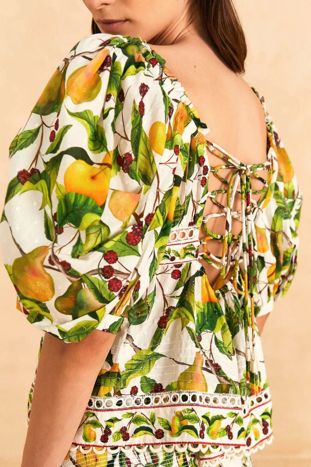 Off-White Fruit Orchard Blouse | FARM Rio Shop