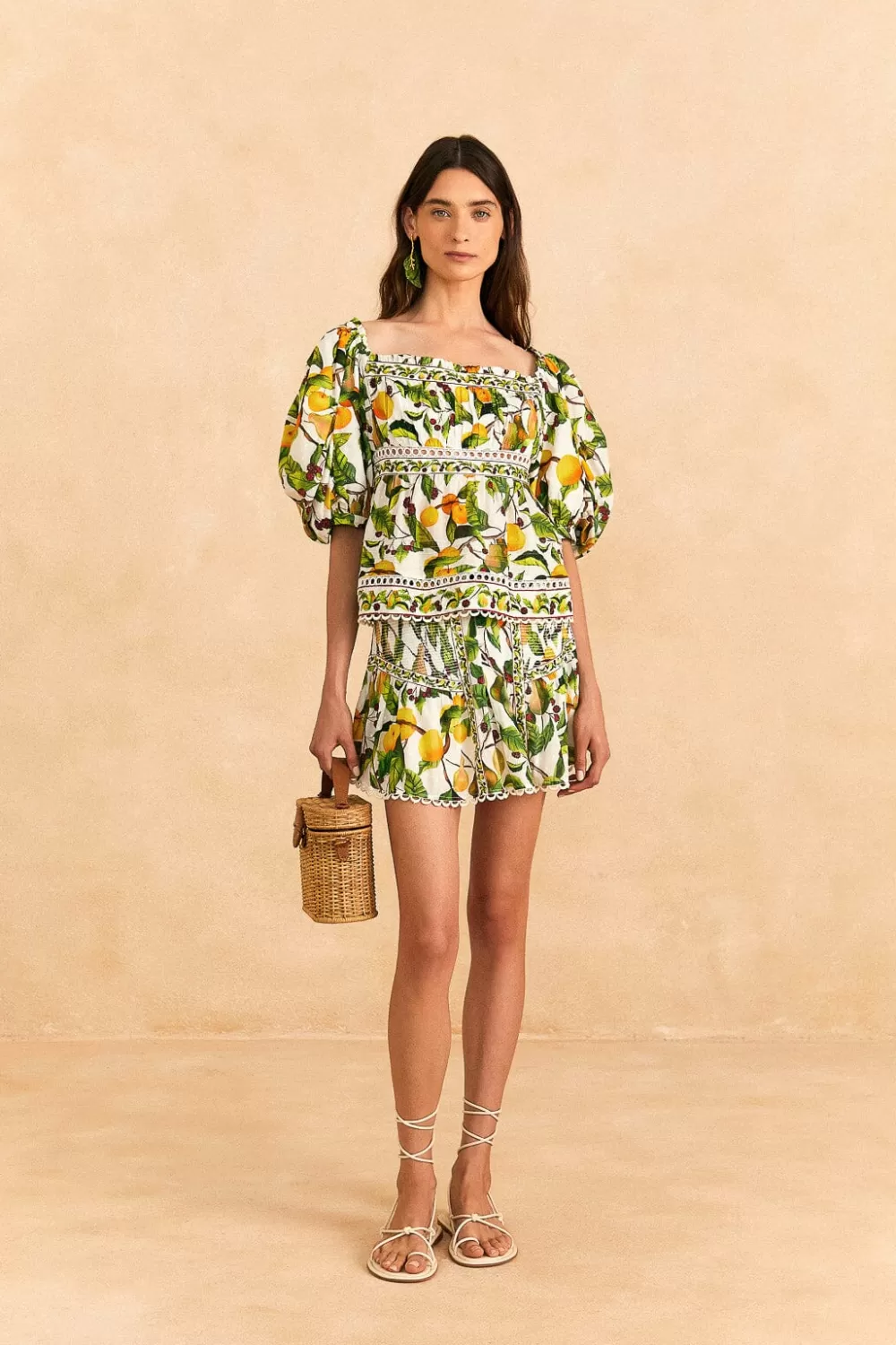 Off-White Fruit Orchard Mini Skirt | FARM Rio Shop