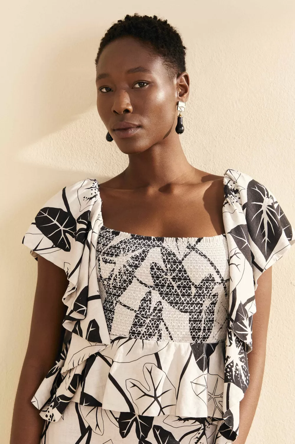 Off-White Graphic Leaves Midi Dress | FARM Rio Cheap