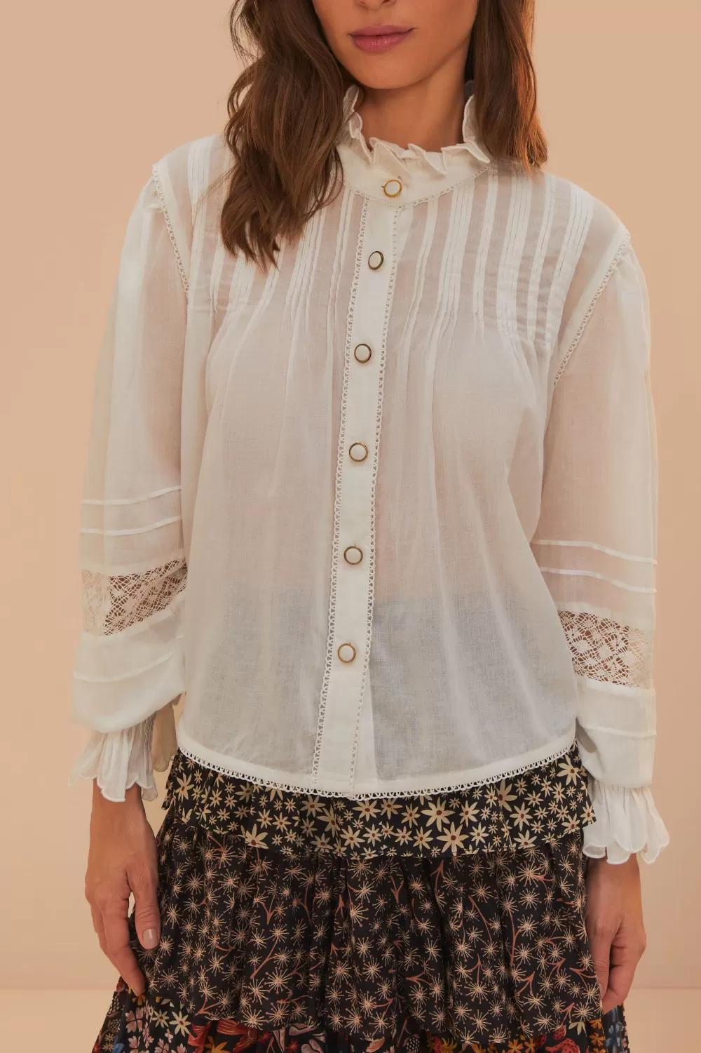 Off-White Long Sleeve Blouse | FARM Rio Store