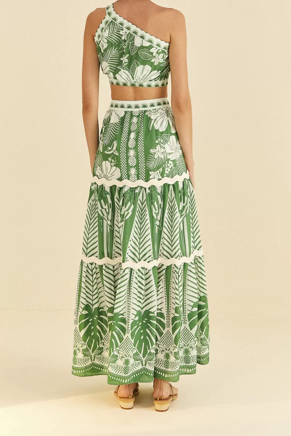 Off-White Macaw Elegance Maxi Skirt | FARM Rio Cheap