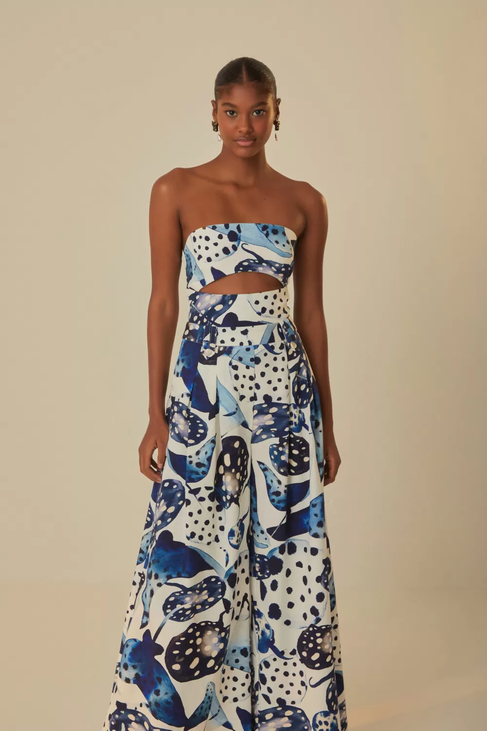 Off-White Mantas Strapless Maxi Jumpsuit | FARM Rio Cheap