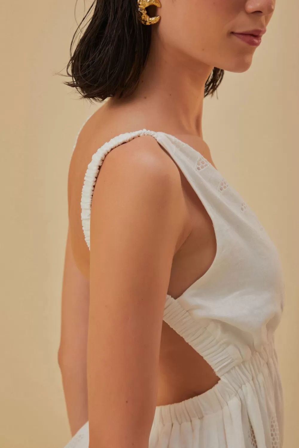 Off-White Maxi Richelieu Lenzing™ Ecovero™ Euroflax™ Maxi Dress | FARM Rio Best Sale