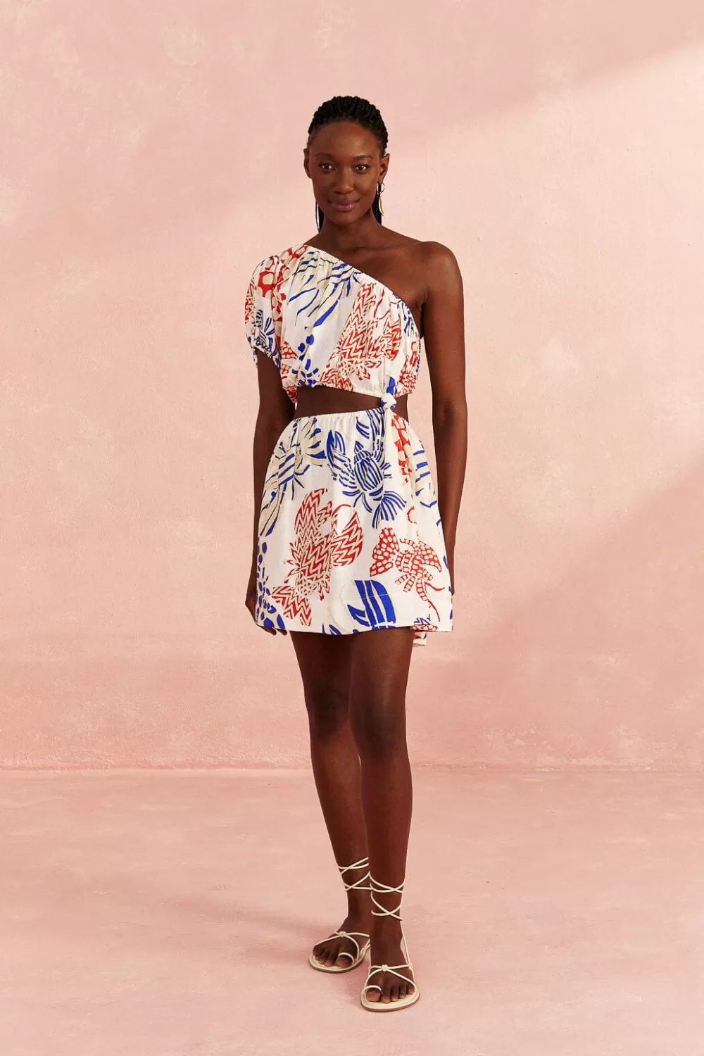 Off-White Mixed Lobsters Mini Dress | FARM Rio Clearance