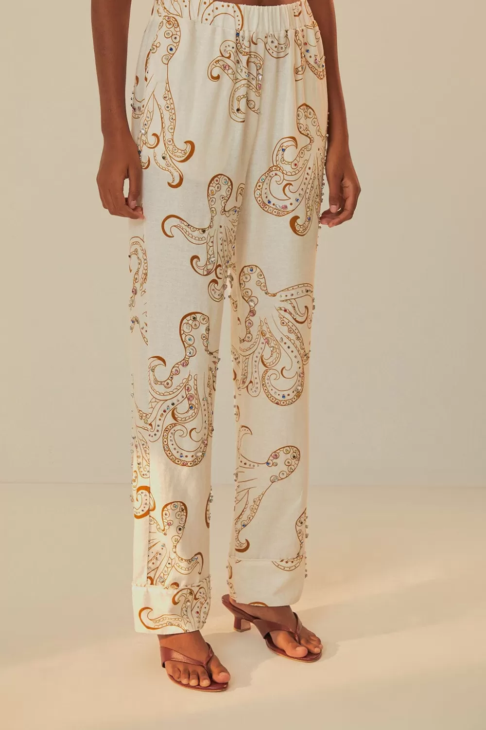 Off-White Octopus Fun Euroflax™ Premium Linen Pants | FARM Rio Store