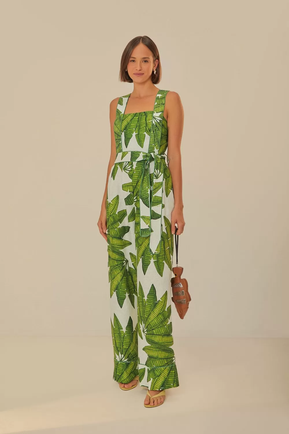 Off-White Palm Fan Jumpsuit | FARM Rio Flash Sale