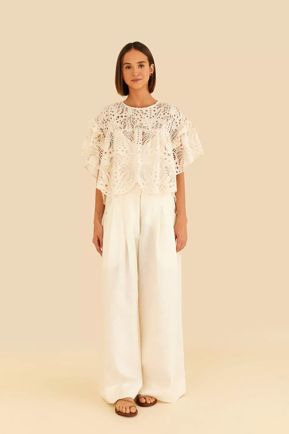 Off-White Palm Tree Richilier Blouse | FARM Rio Sale