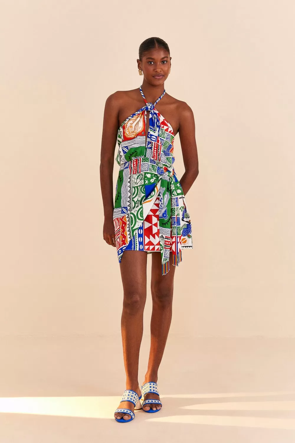 Off-White Pitta Colors Mini Dress | FARM Rio Best Sale