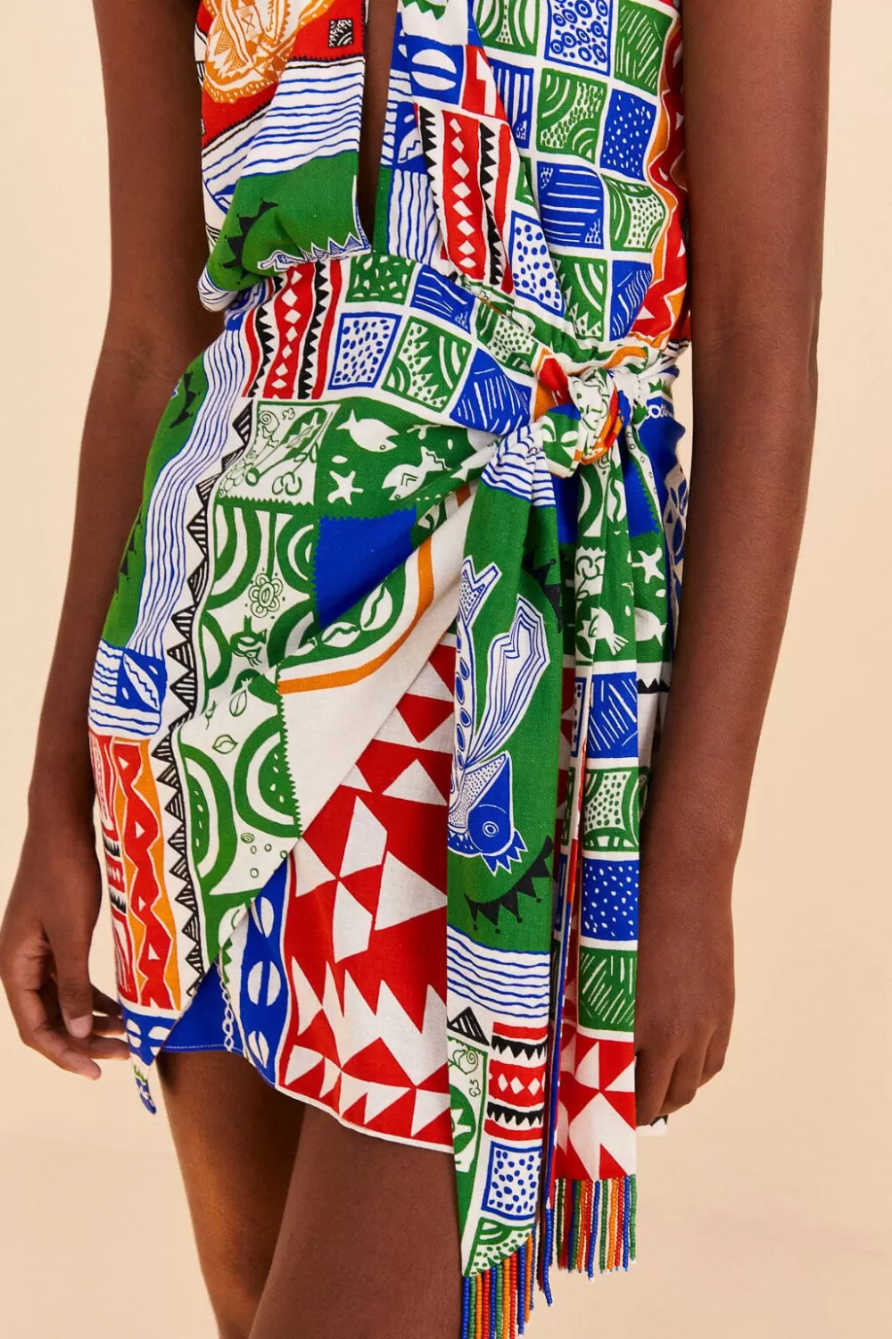 Off-White Pitta Colors Mini Dress | FARM Rio Best Sale