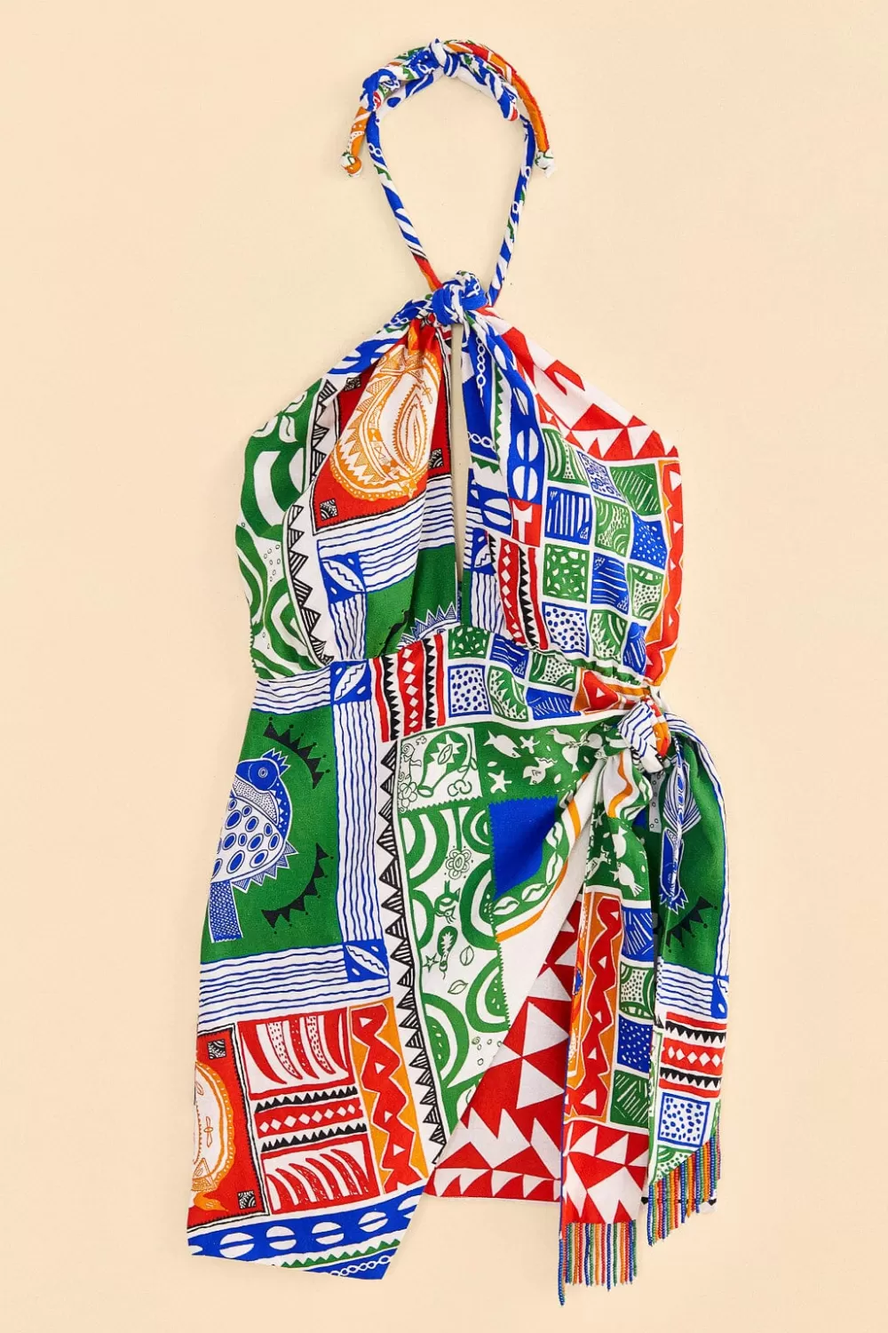 Off-White Pitta Colors Mini Dress | FARM Rio Best Sale