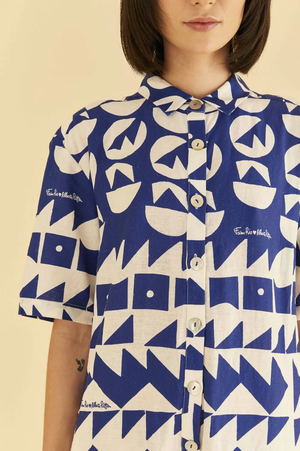Off-White Pitta Tiles Jumpsuit | FARM Rio Store