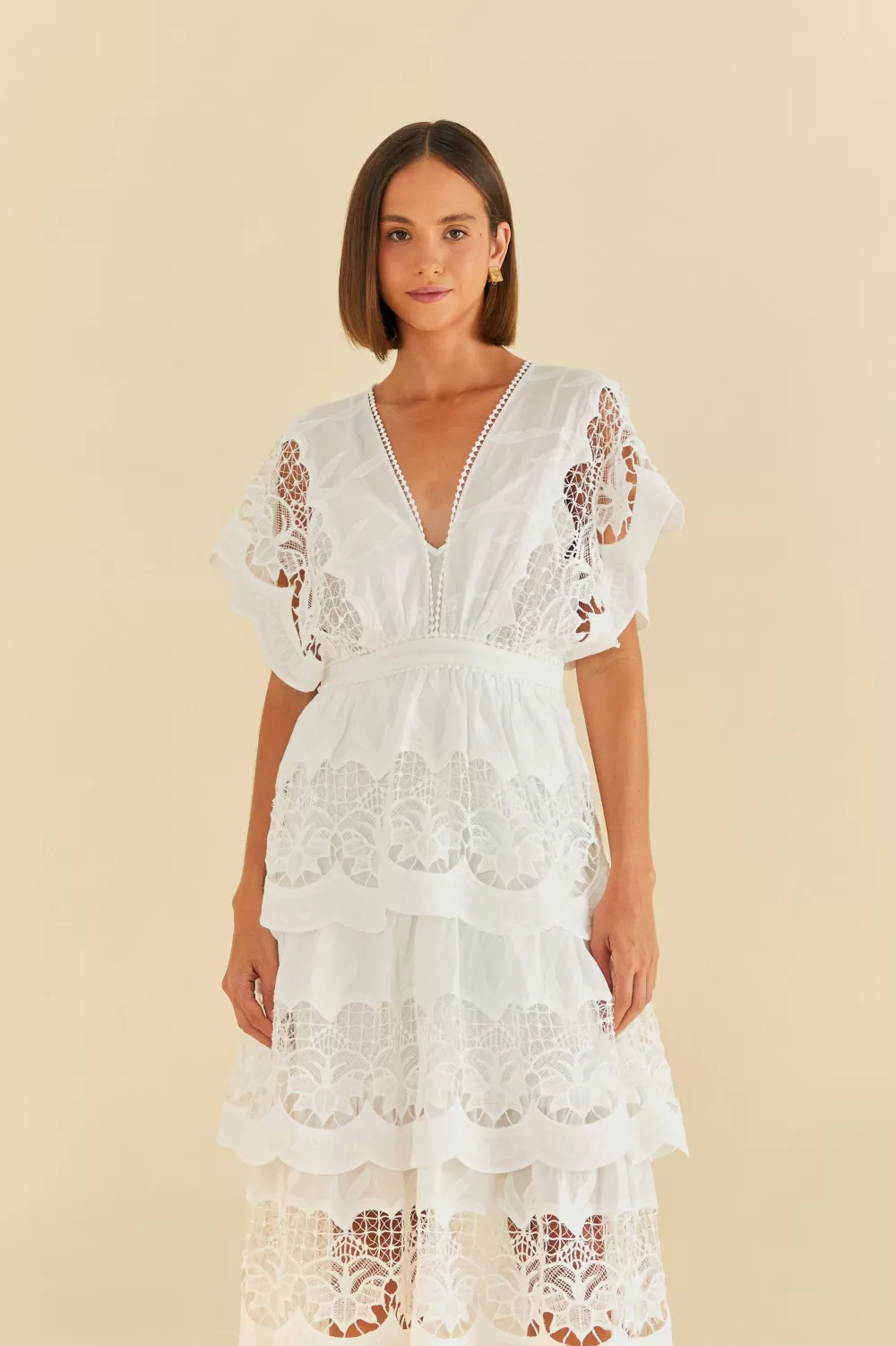 Off-White Richelieu Midi Dress | FARM Rio Store
