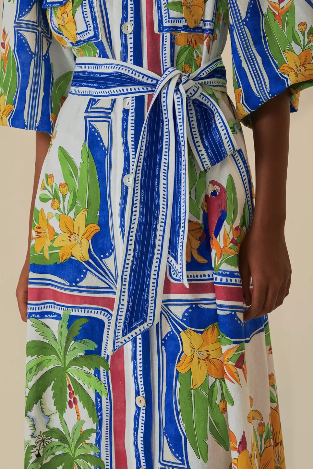 Off-White Tropical Destination Midi Dress | FARM Rio Cheap
