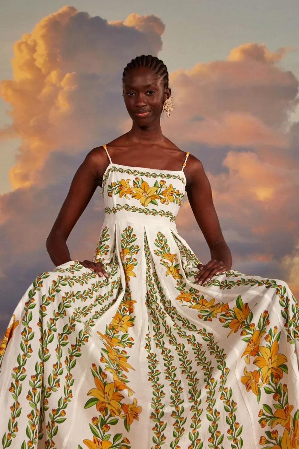 Off-White Tropical Lightness Sleeveless Maxi Dress | FARM Rio Outlet