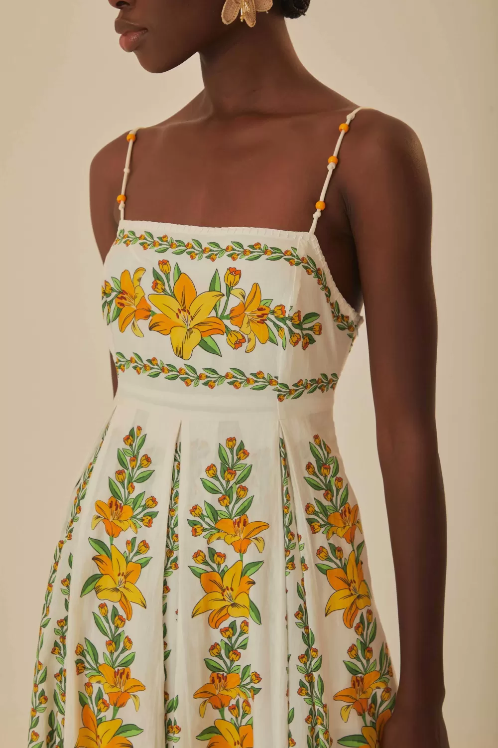 Off-White Tropical Lightness Sleeveless Maxi Dress | FARM Rio Outlet
