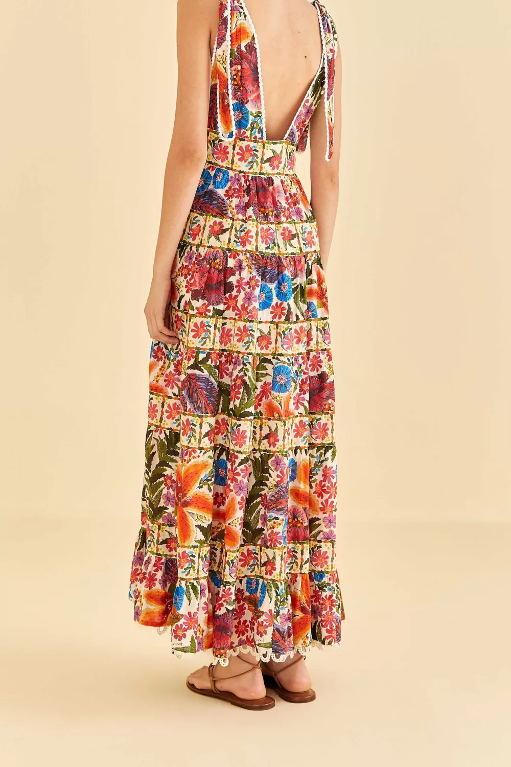 Off-White Tropical Yard Sleeveless Midi Dress | FARM Rio Best Sale
