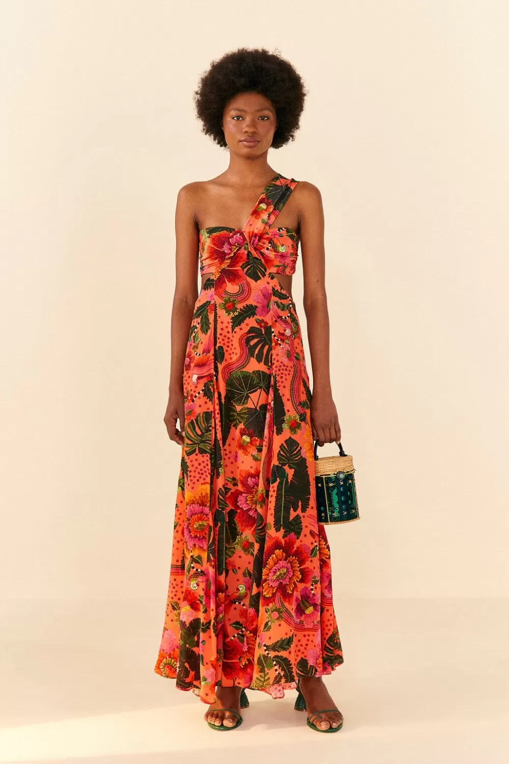 Orange Blooming Garden Maxi Dress | FARM Rio Flash Sale