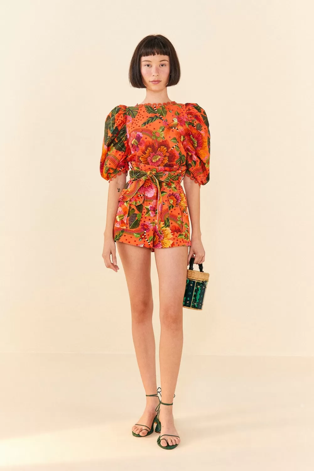 Orange Blooming Garden Shorts | FARM Rio Sale