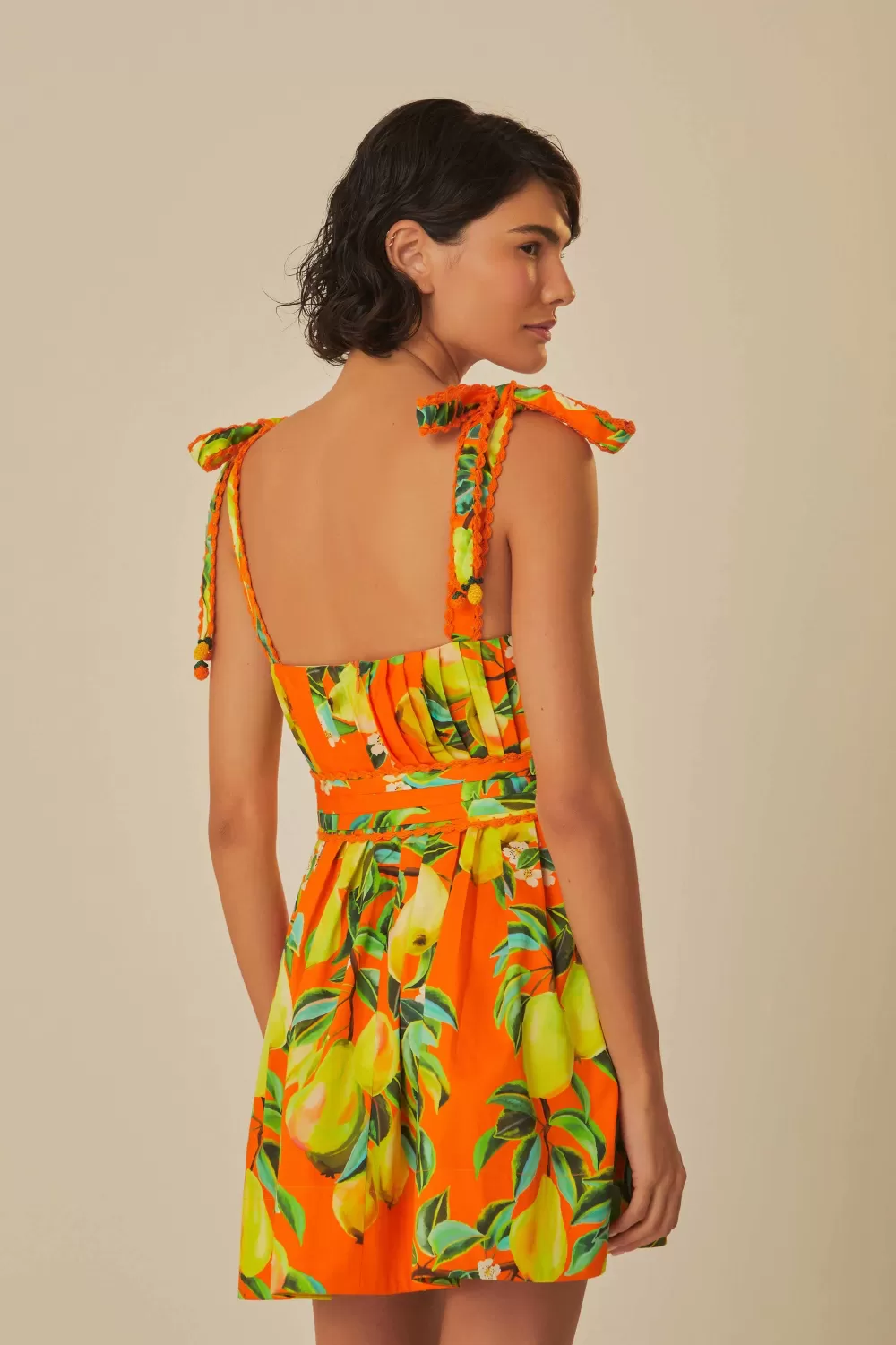 Orange Chic Pears Organic Cotton Mini Dress | FARM Rio Sale