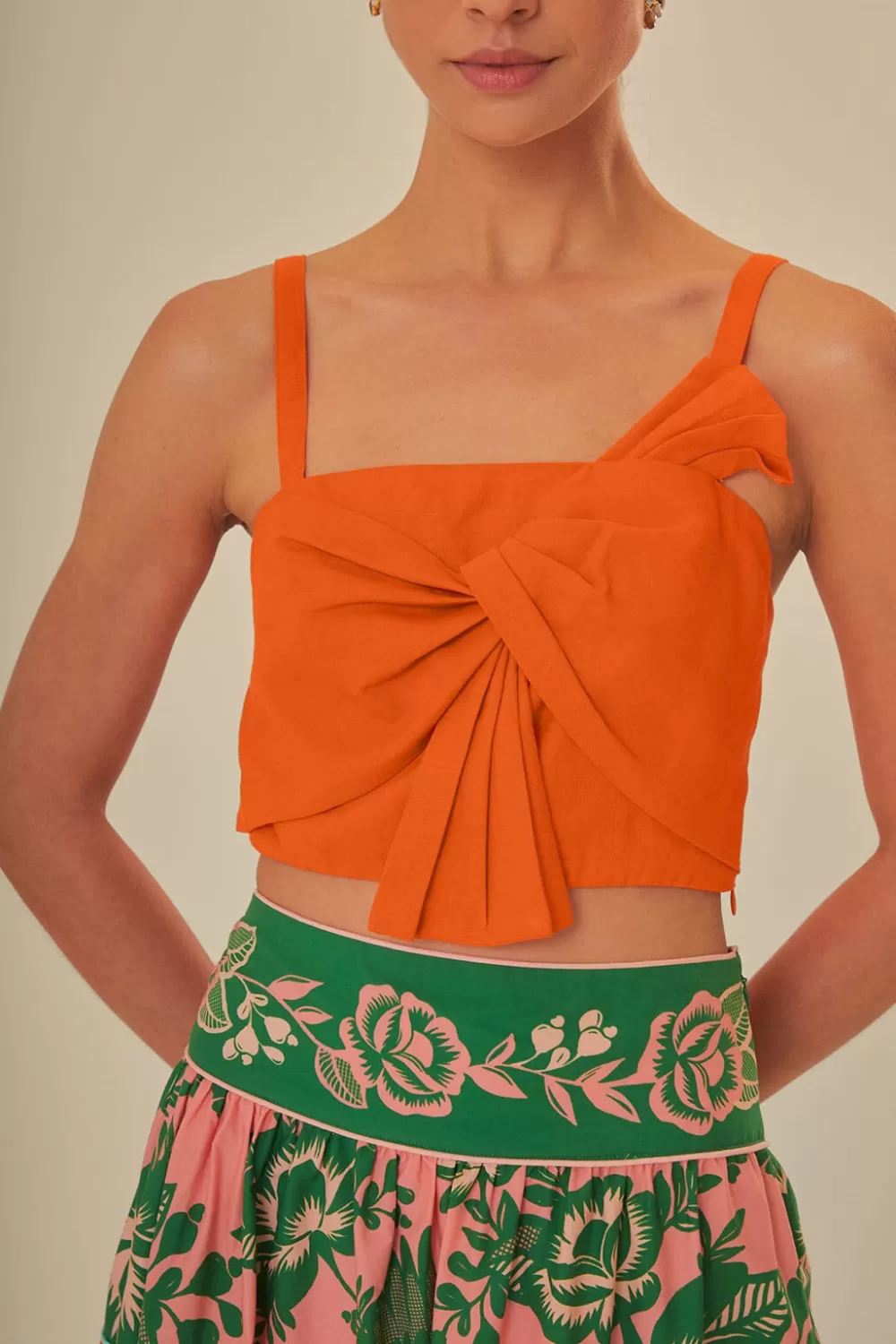 Orange Front Bow Top | FARM Rio Best Sale