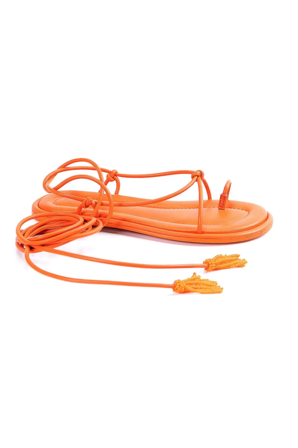 Orange Lace Up Flat Sandal | FARM Rio Shop