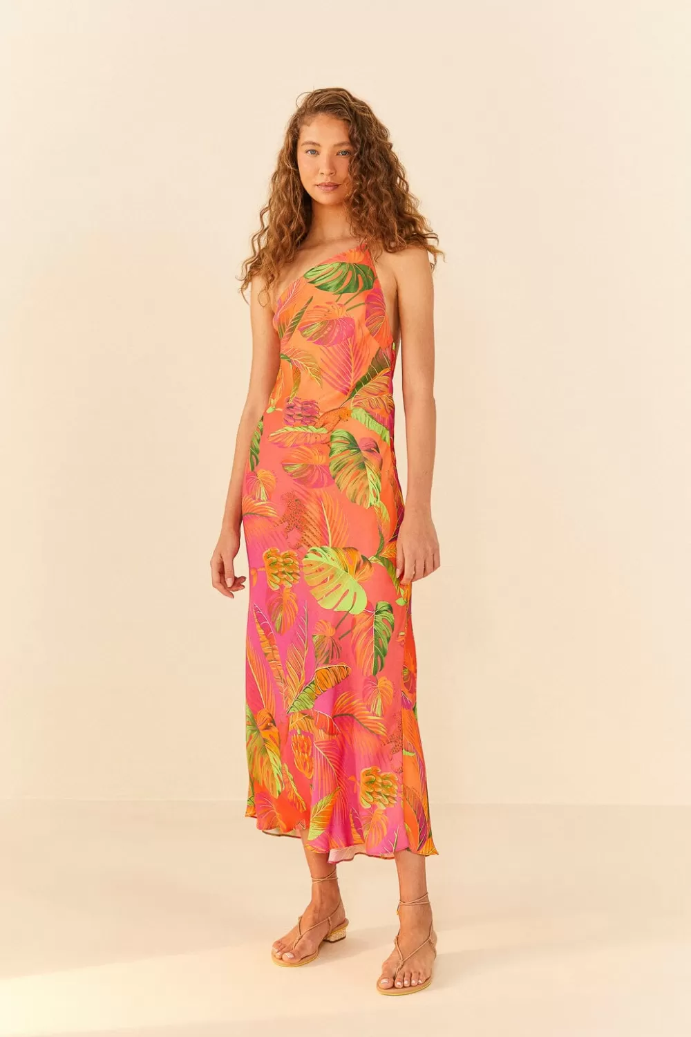 Orange Ombre Forest Lenzing™ Ecovero™ Viscose Midi Dress | FARM Rio Cheap