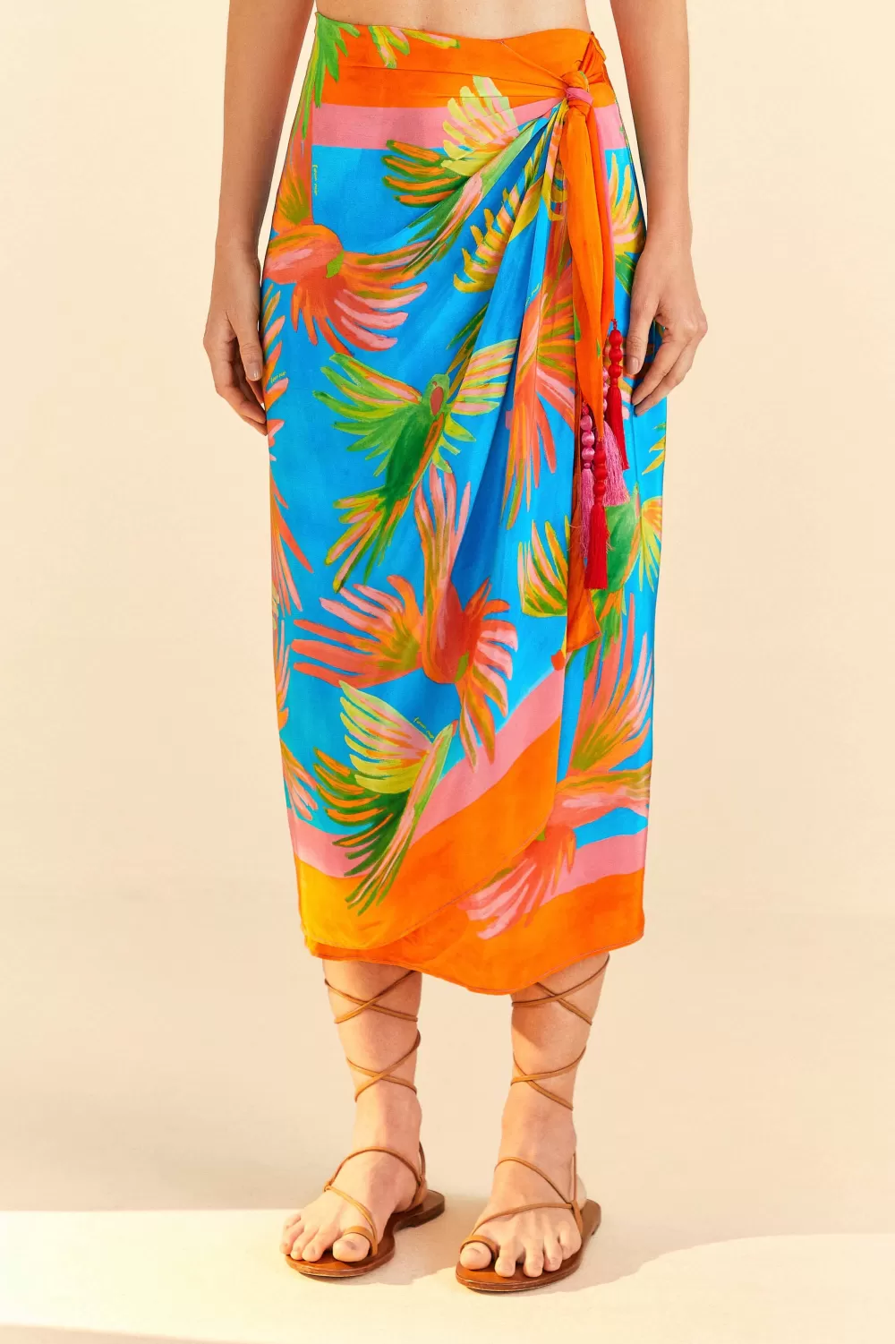 Painted Birds Scarf Midi Skirt | FARM Rio Cheap