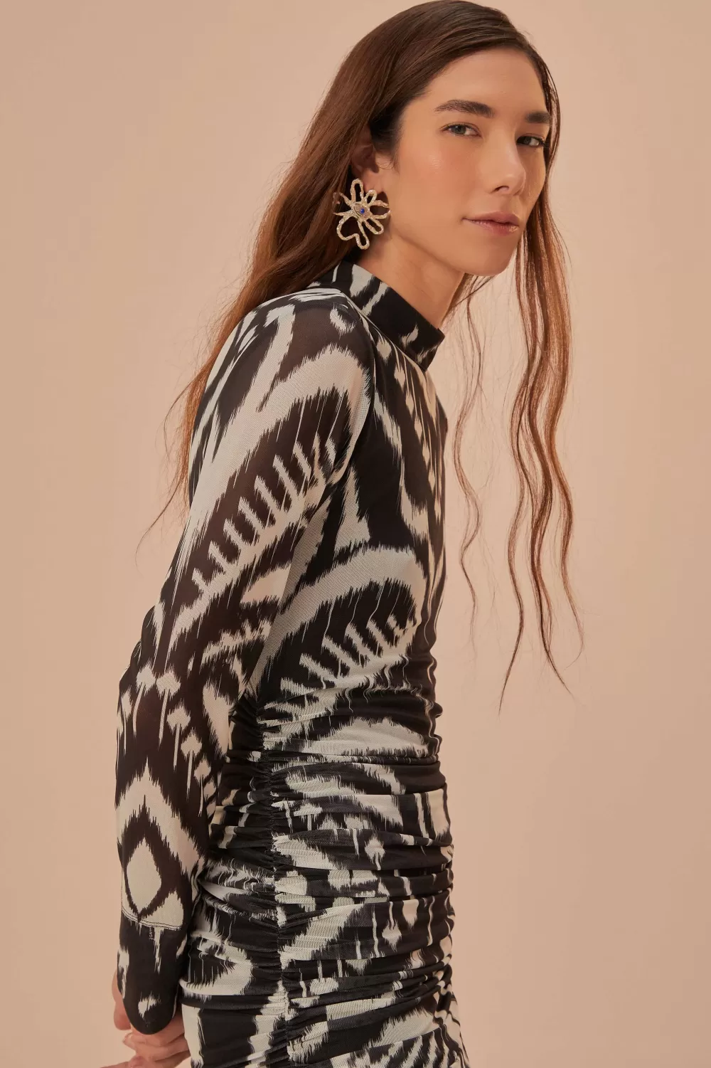 Pineapple Ikat Black Tulle Midi Dress | FARM Rio Cheap