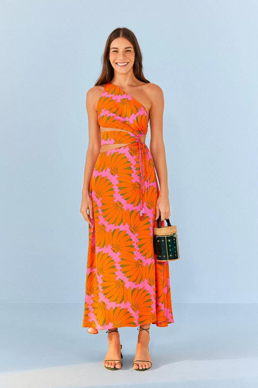 Pink Copacabana Lenzing™ Ecovero™ Viscose Cut Out Midi Dress | FARM Rio Cheap