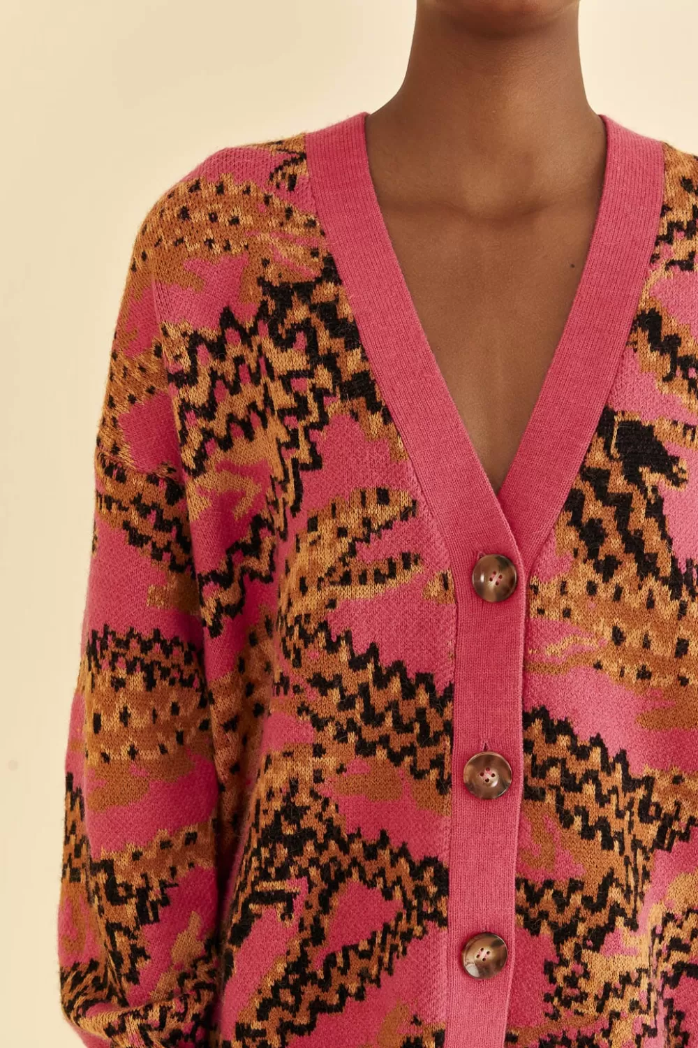 Pink Croco Knit Cardigan | FARM Rio Sale