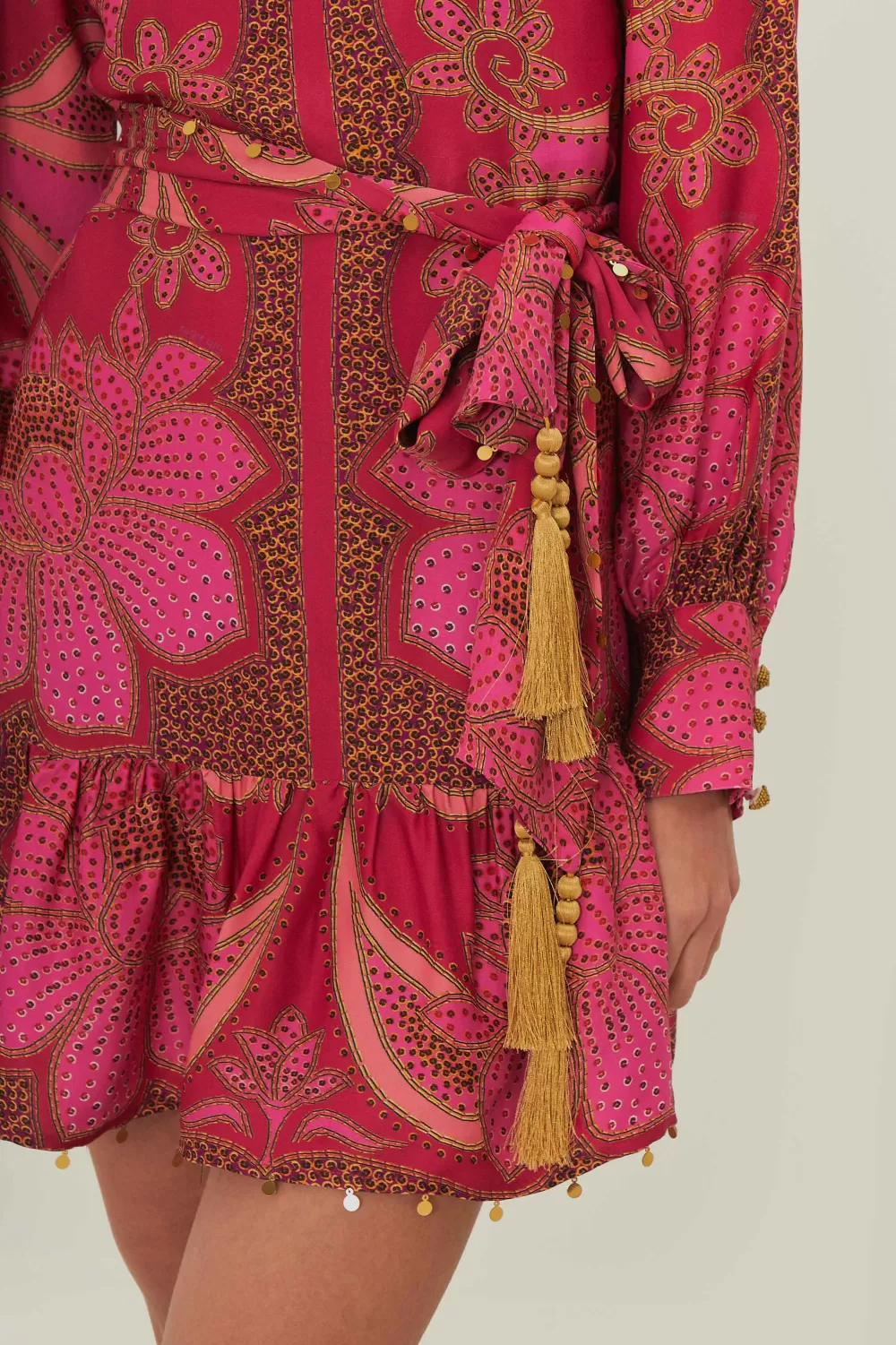 Pink Floral Glam Scarf LENZING™ ECOVERO™ Mini Dress | FARM Rio Outlet