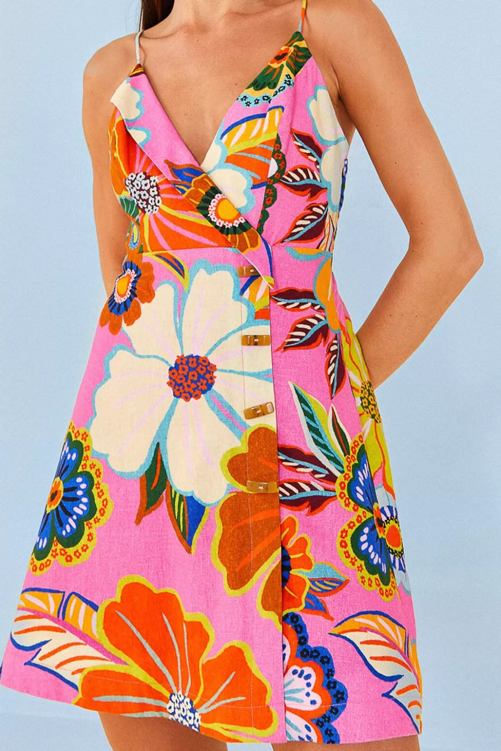 Pink Full Garden Mini Dress | FARM Rio Fashion