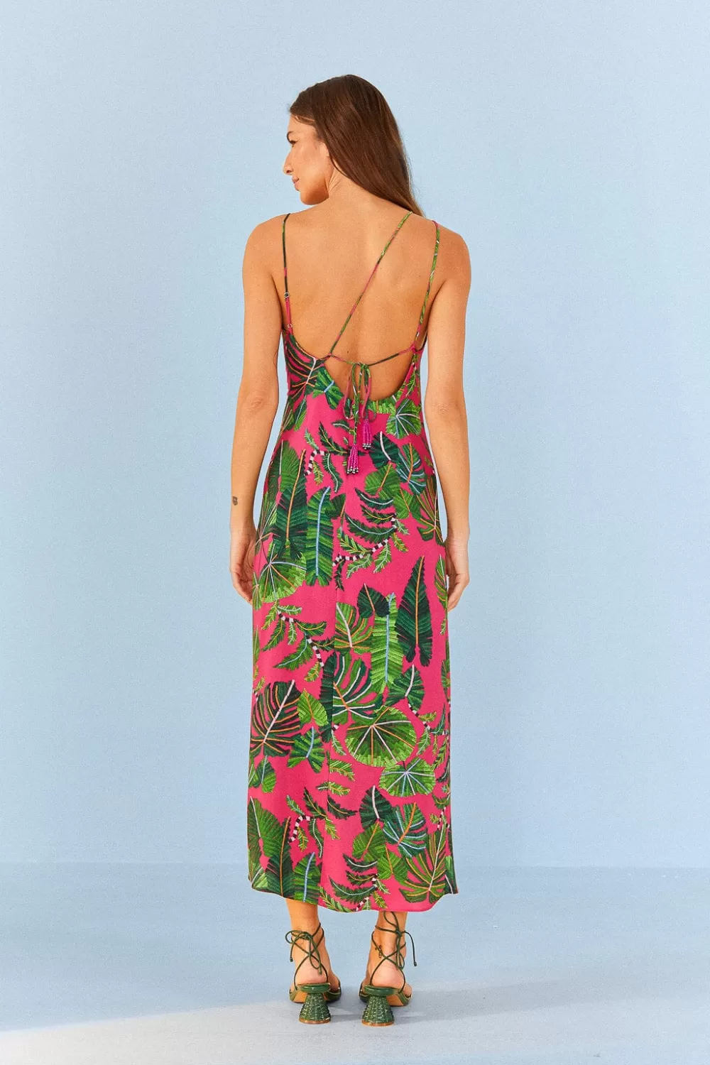 Pink Leaves Midi Dress | FARM Rio New
