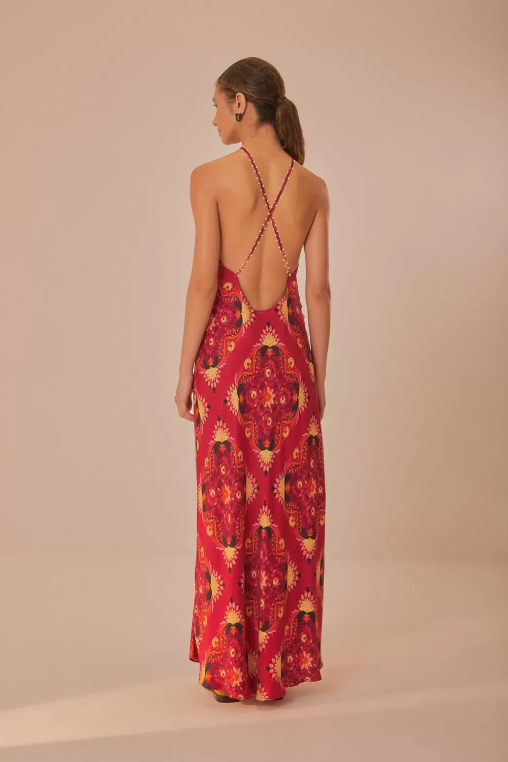 Pink Luize Sleeveless Maxi Dress | FARM Rio New