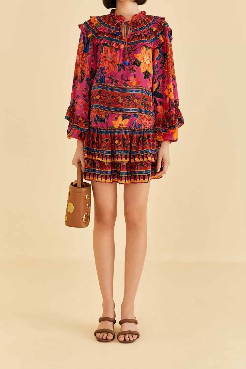Pink Tropical Tapestry Long Sleeve Blouse | FARM Rio Flash Sale