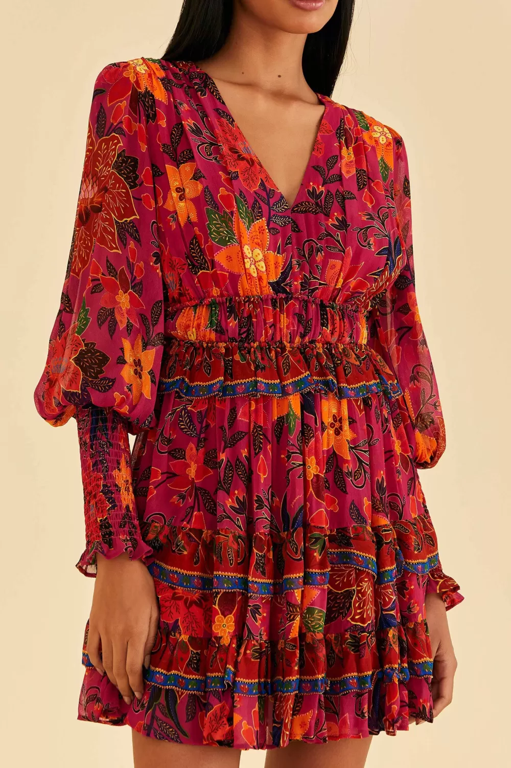 Pink Tropical Tapestry Mini Dress | FARM Rio Outlet