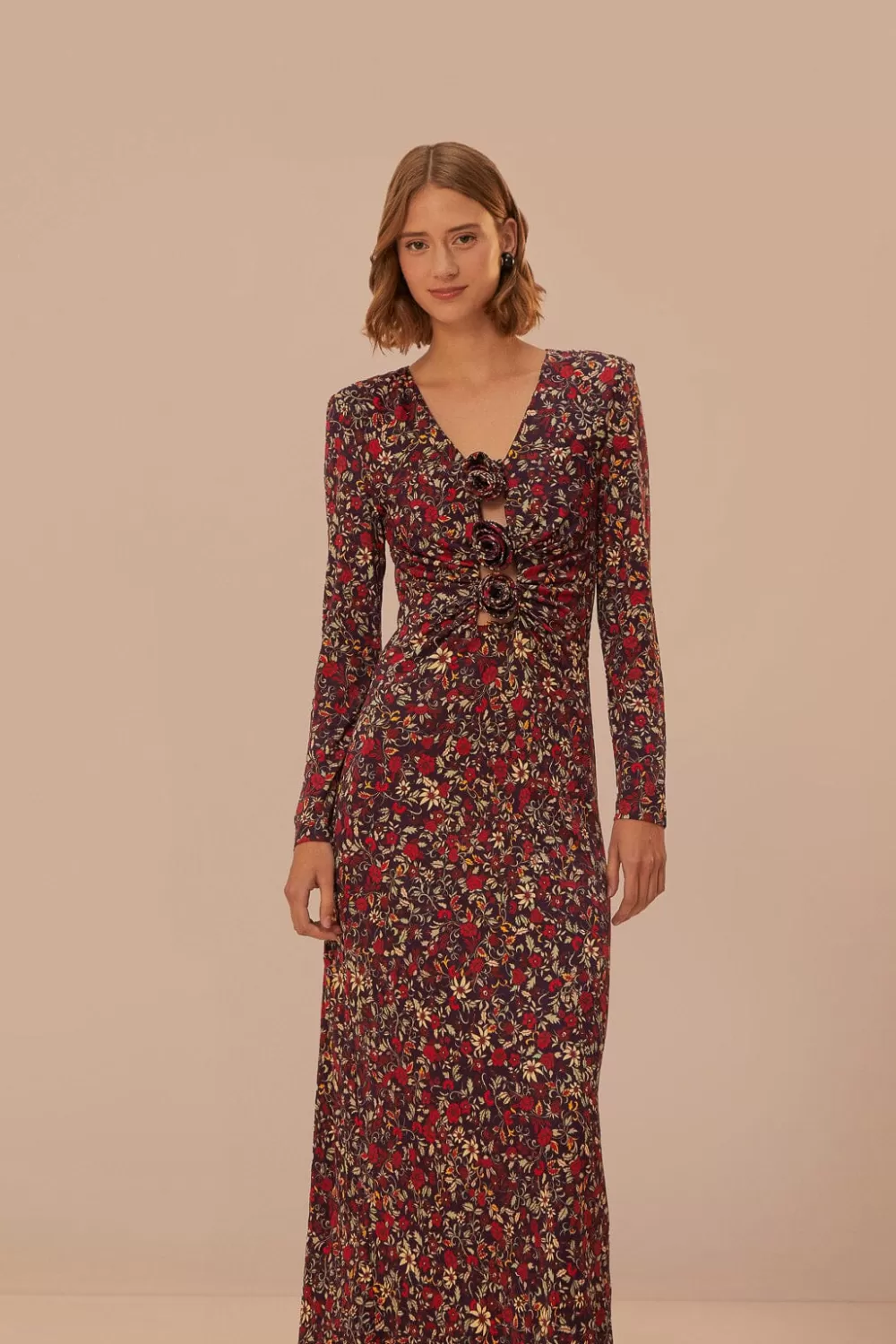 Purple Chelsea Garden Flowers Knot Maxi Dress | FARM Rio Best