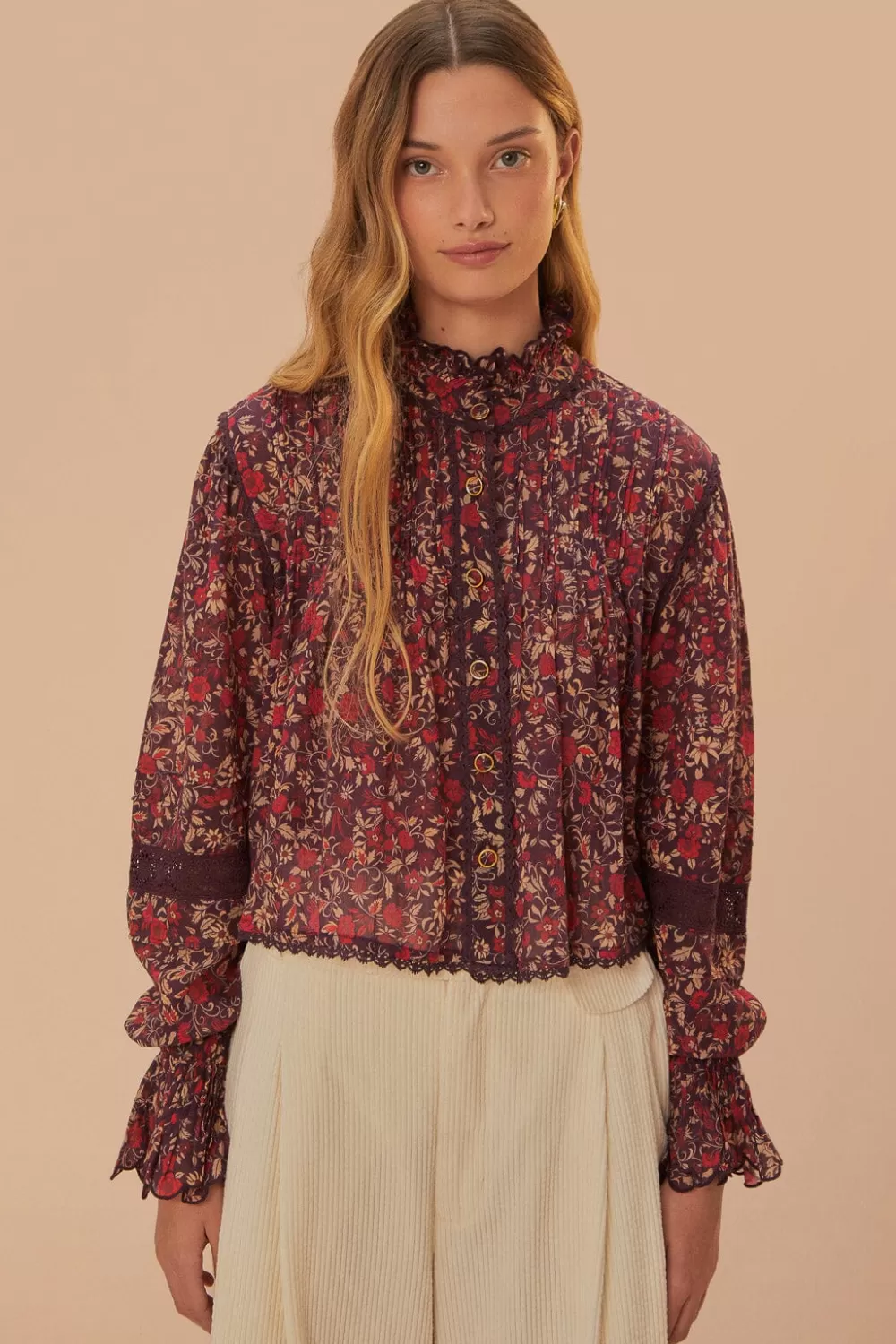 Purple Chelsea Garden Long Sleeve Blouse | FARM Rio Store