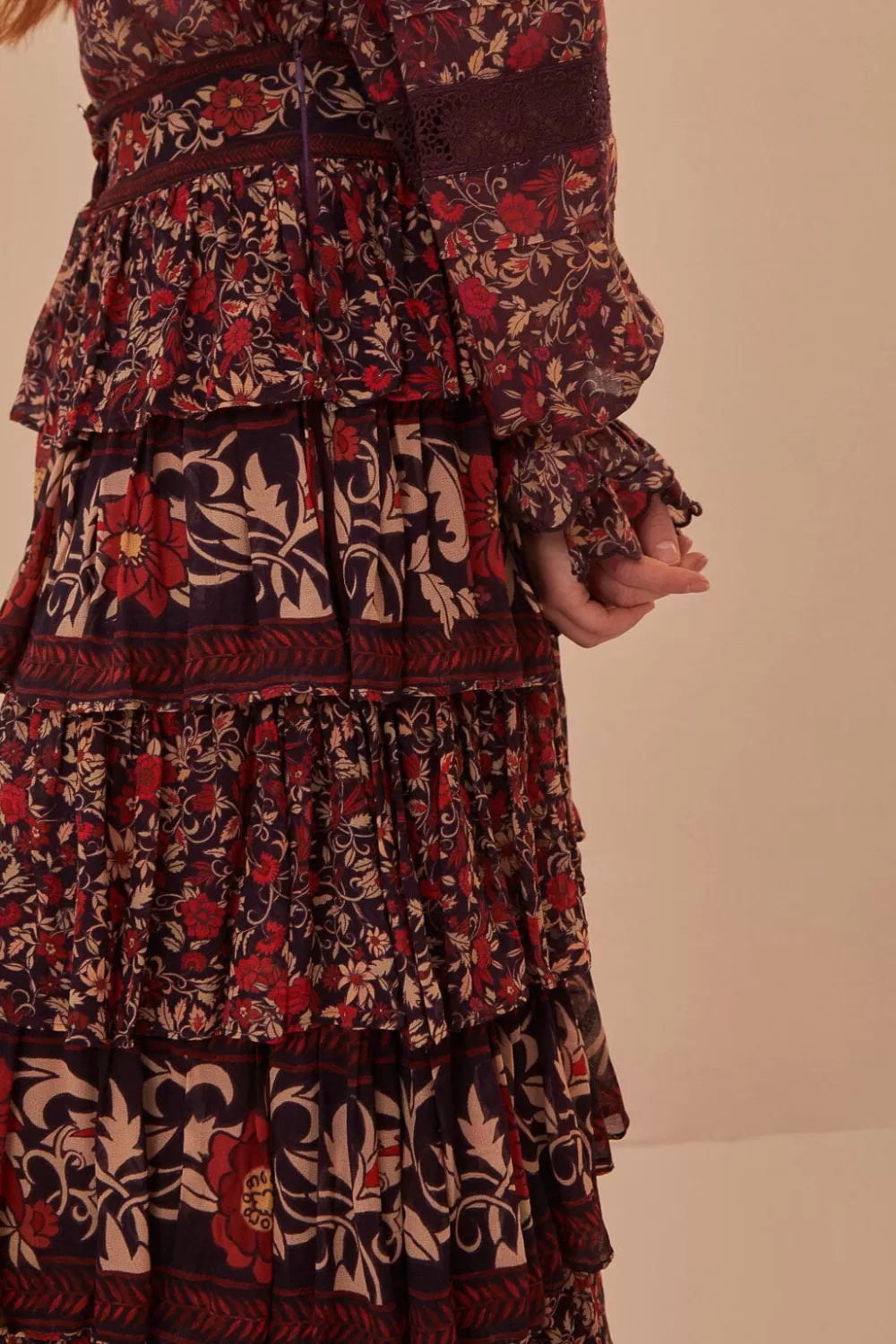 Purple Chelsea Garden Ruffles Maxi Skirt | FARM Rio Shop