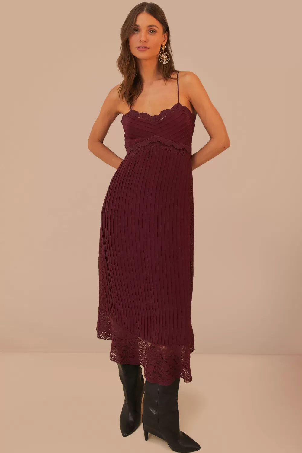 Purple Lace Sleeveless Midi Dress | FARM Rio Cheap