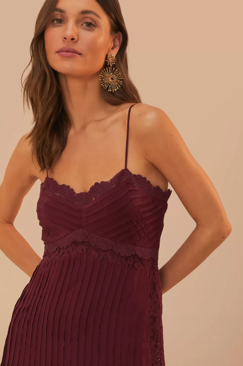 Purple Lace Sleeveless Midi Dress | FARM Rio Cheap