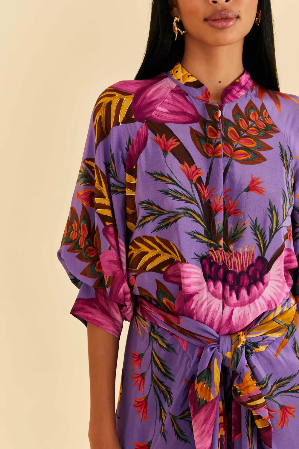Purple Maxi Flowers Maxi Dress | FARM Rio Shop