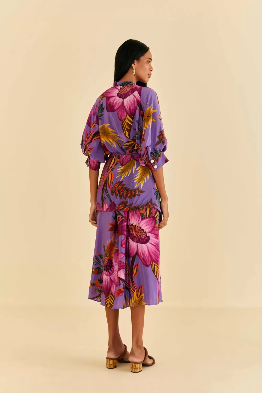 Purple Maxi Flowers Maxi Dress | FARM Rio Shop